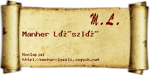 Manher László névjegykártya